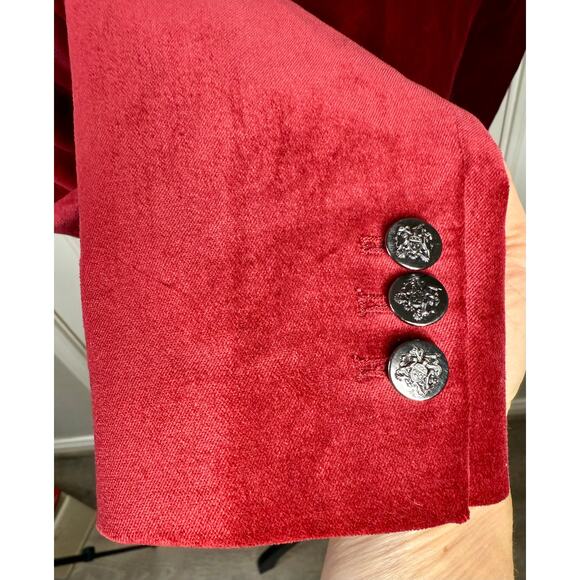 White House Black Market Red Wine Velvet Blazer Size 4 - Picture 5 of 8